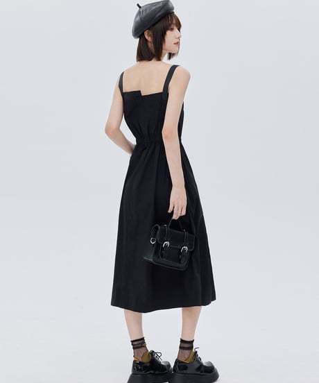 High-Waist Suspender Dress