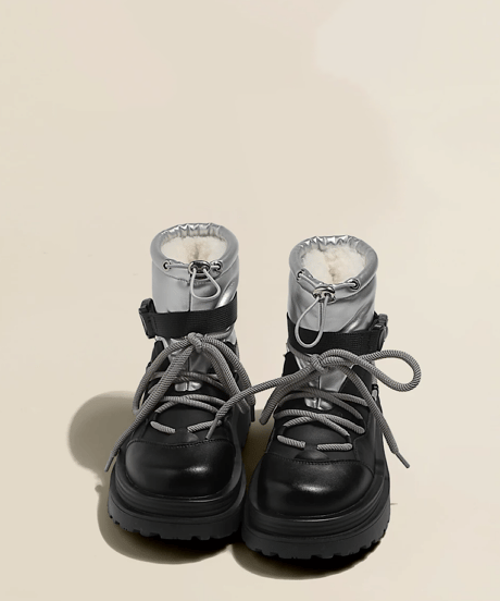 Platform Belted Lace-up Boots / 3colors