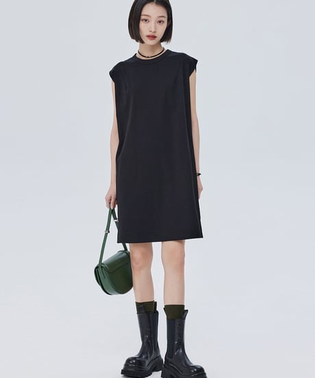 Sleeveless Box Silhouette Cotton Dress