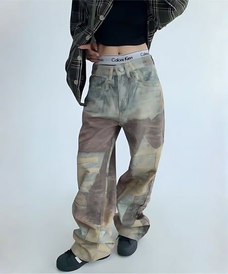 Vintage Patchwork Denim Pants
