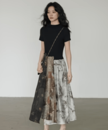 Watercolor Abstract Docking Maxi Dress