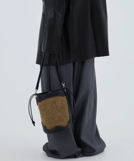 Vintage Suede Western Bucket Bag