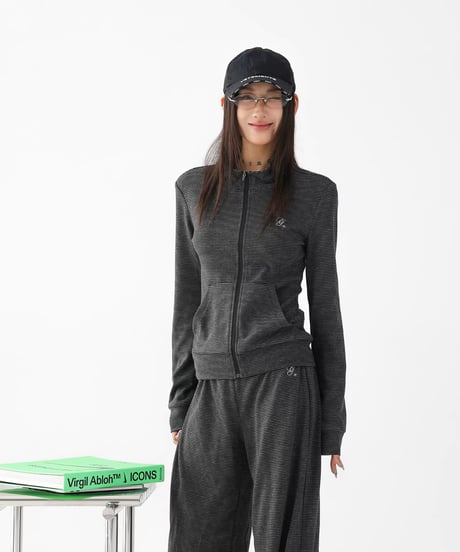 Stripe Zip-Up Jacket & Wide Pants