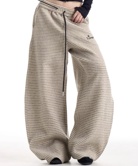 Striped Loose Casual Sweatpants  / 3colors