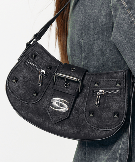 Studded Buckle Shoulder Bag