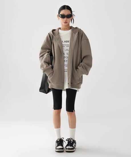 Shadow Eye Oversize Zip Hoodie / 2colors