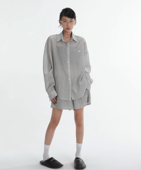 Tencel Sunscreen Long Sleeve Shirt & Pants Setup  / 2colors