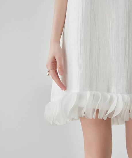 Hem Tulle Frill Mini Dress