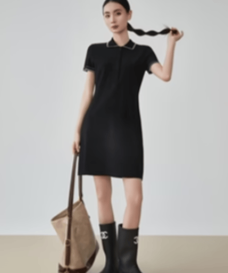 Classic Line Half-Zip Mini Dress