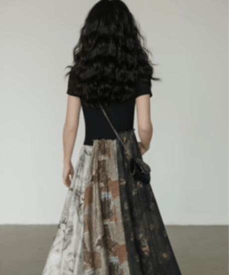 Watercolor Abstract Docking Maxi Dress