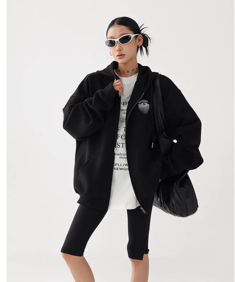 Shadow Eye Oversize Zip Hoodie / 2colors
