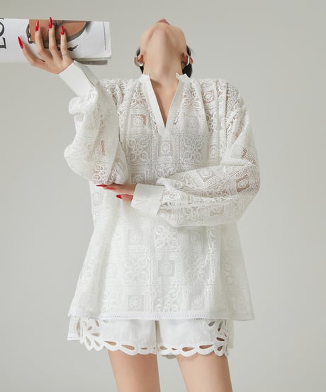 Patchwork Lace Loose Shirt