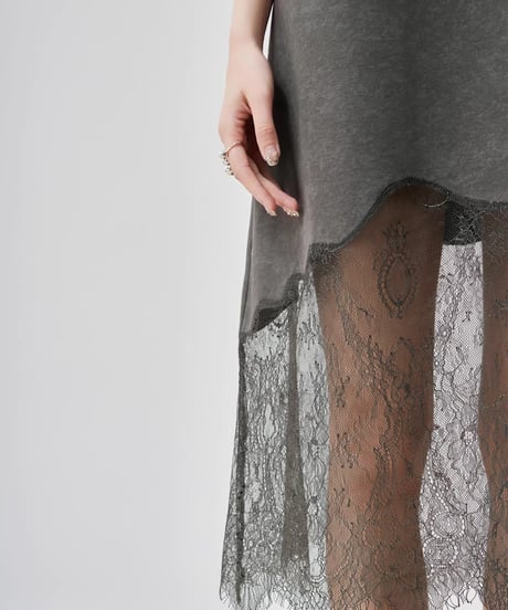 Ribbon Motif Lace Spliced Camisole Dress
