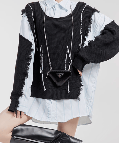 Layered Knit Docking Oversized Shirt