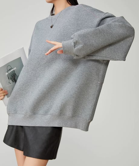 Back Flower Print Oversized Sweatshirt