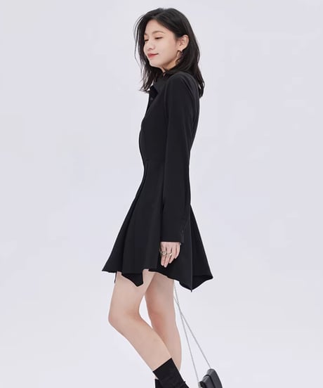 Fitted Long-Sleeve Shirt Mini Dress