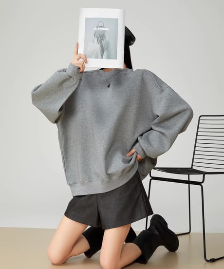 Back Flower Print Oversized Sweatshirt