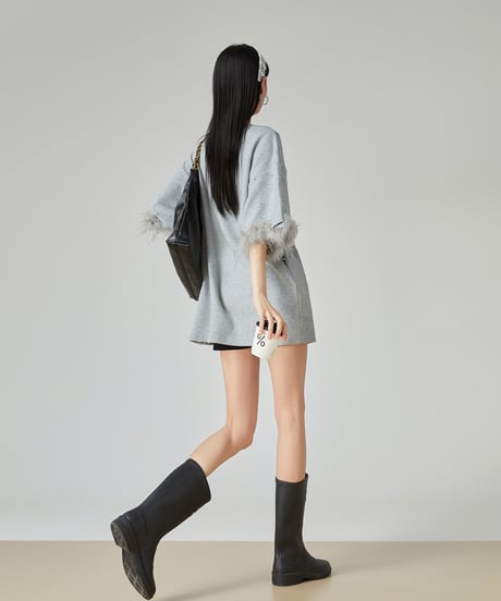 Bijou Embellished Feather Sleeve Mini Dress