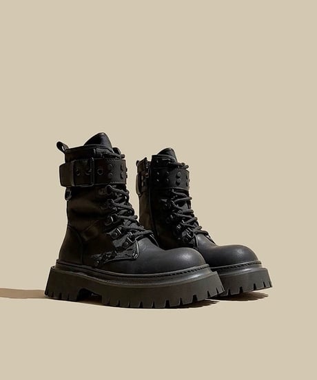 Chunky Lace-Up Engineer Boots