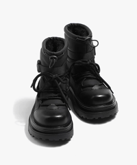 Platform Belted Lace-up Boots / 3colors