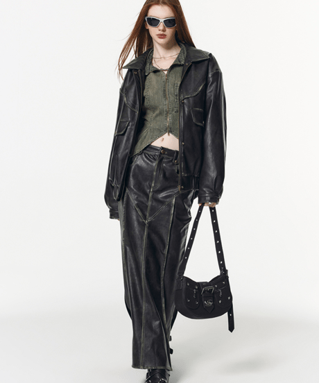 Studded Buckle Shoulder Bag