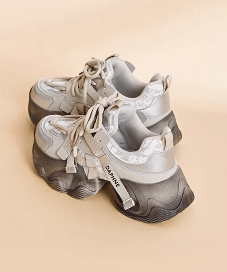 Lace-Up Platform Sneakers / 2colors