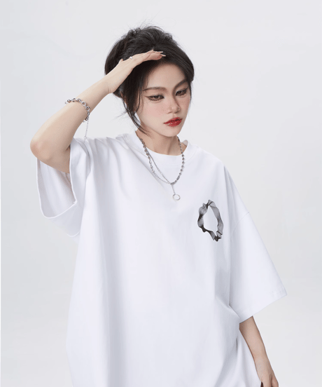 Back Graphic Loose Fit Street T-Shirt  / 2colors