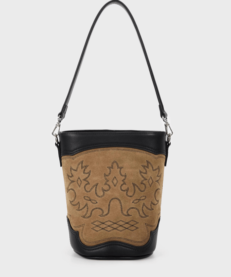 Vintage Suede Western Bucket Bag