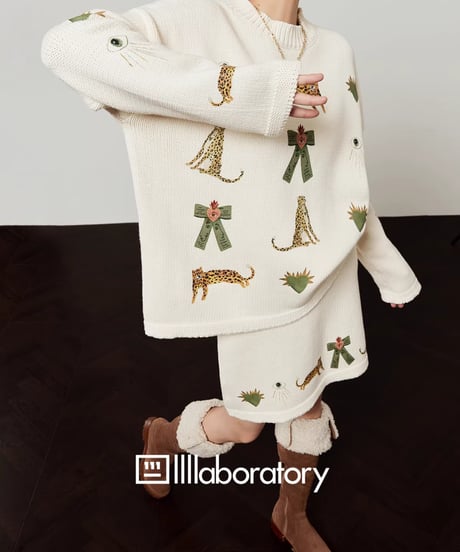 Animal & Heart Embroidered Knit Set / 3colors