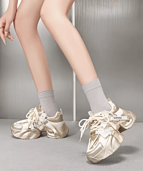 Lace-Up Platform Sneakers / 2colors