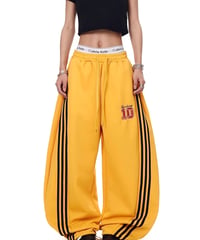Side Striped Curve Wide Sweat Pants / 2colors