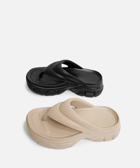 Minimal Platform Flip Flop Sandals / 3colors