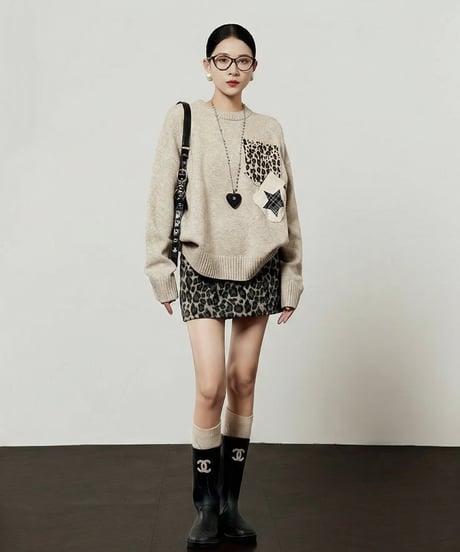 Leopard Pocket Knit / Skirt