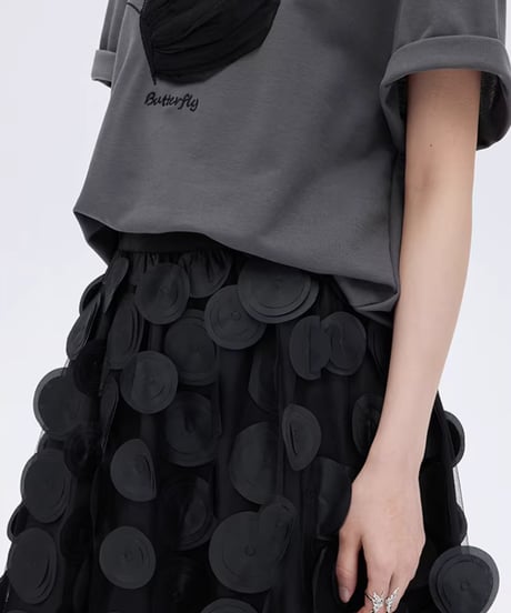 Butterfly Motif Embroidery Oversized T-shirt