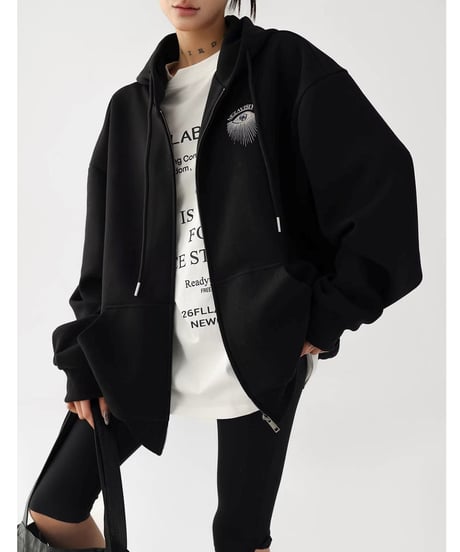 Shadow Eye Oversize Zip Hoodie / 2colors