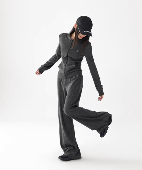 Stripe Zip-Up Jacket & Wide Pants