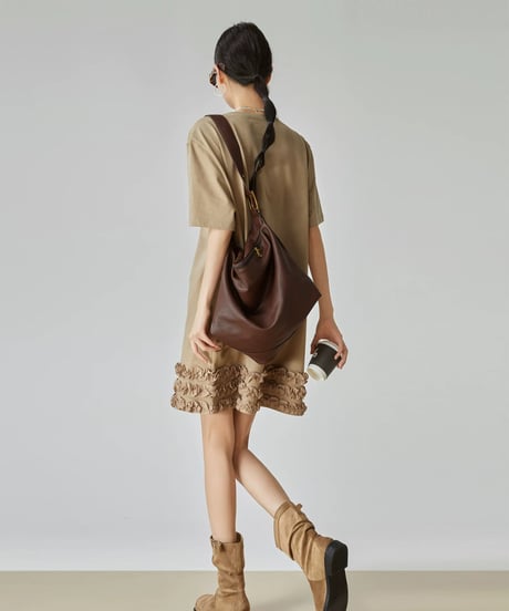 Hem Frill Detail T-Shirt Mini Dress