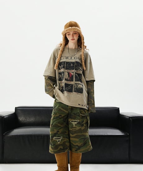 Vintage Graphic Oversized Layered T-Shirt
