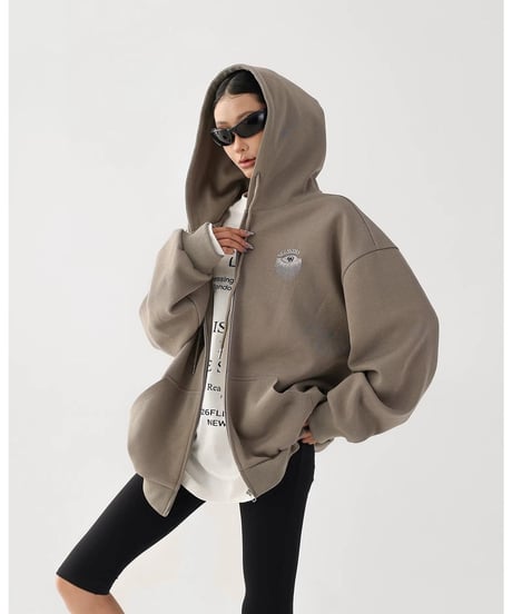 Shadow Eye Oversize Zip Hoodie / 2colors