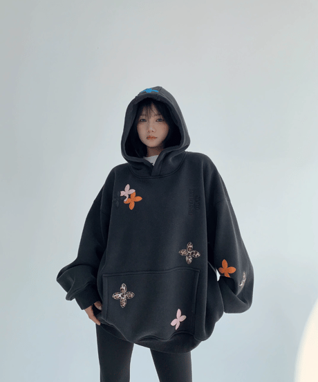Flower Patch Oversized Pullover Hoodie