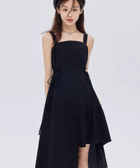 Square Neck Asymmetry Dress