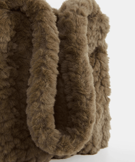 Fluffy Eco Fur Circle Design Mini Bag