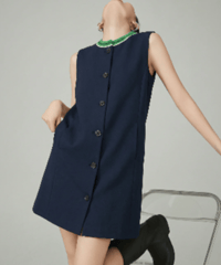 Minimal Button Gilet Dress