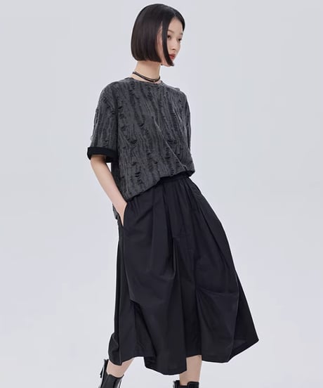 Irregular Damage Loose S/S T-Shirt