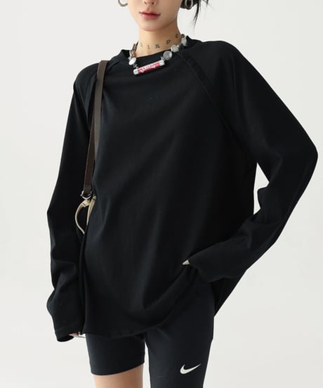 Seam Design Long Sleeve Cutsew / 2colors