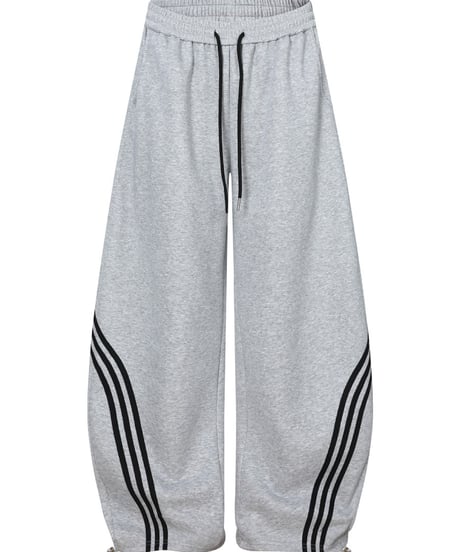 Curved Stripe Ultra Wide Track Pants  / 3colors
