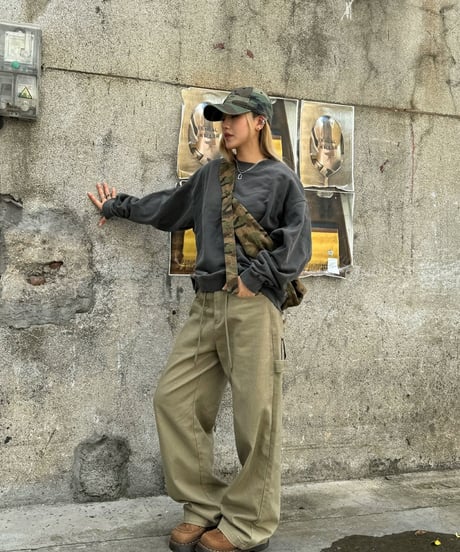Wide Straight Work Cargo Pants  / 2colors