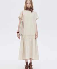 Lyocell Cotton Linen Relaxed Gathered Long Dress
