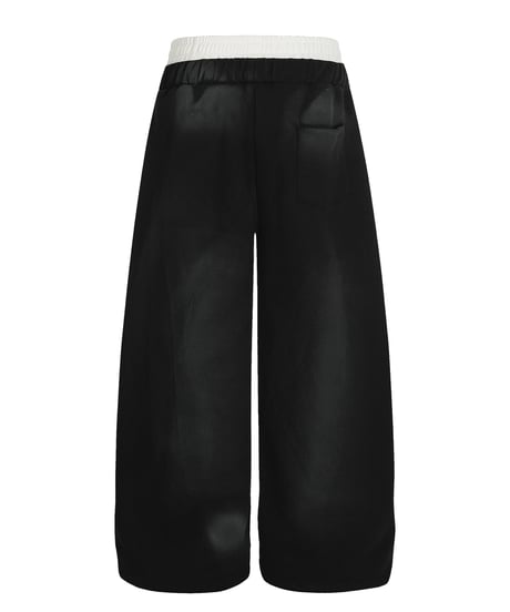 Double-waist Layered Lettering Sweat Pants / 2colors
