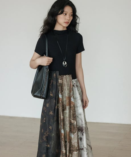 Watercolor Abstract Docking Maxi Dress